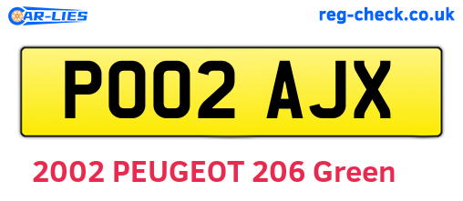 PO02AJX are the vehicle registration plates.