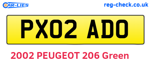 PX02ADO are the vehicle registration plates.
