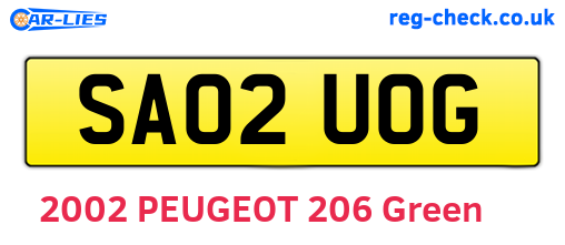 SA02UOG are the vehicle registration plates.