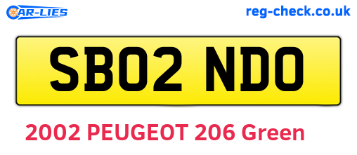 SB02NDO are the vehicle registration plates.