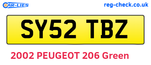 SY52TBZ are the vehicle registration plates.