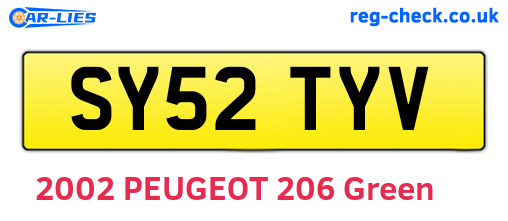 SY52TYV are the vehicle registration plates.