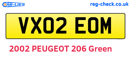 VX02EOM are the vehicle registration plates.