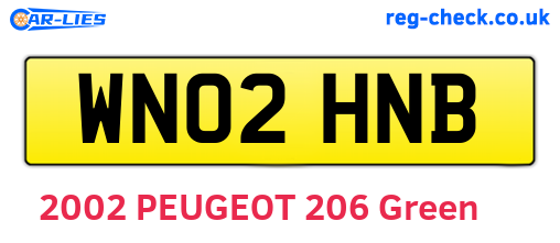 WN02HNB are the vehicle registration plates.
