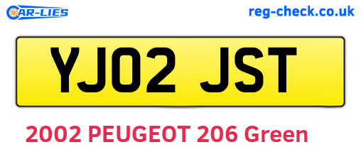 YJ02JST are the vehicle registration plates.