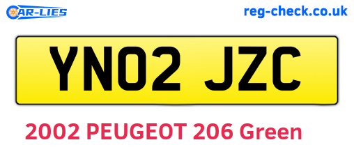YN02JZC are the vehicle registration plates.