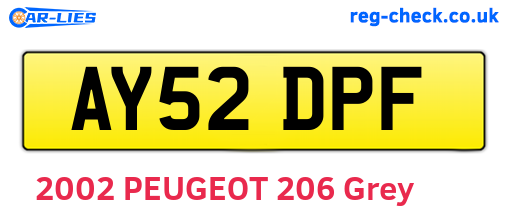 AY52DPF are the vehicle registration plates.