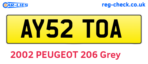 AY52TOA are the vehicle registration plates.