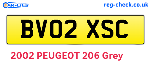 BV02XSC are the vehicle registration plates.