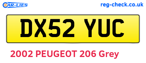 DX52YUC are the vehicle registration plates.