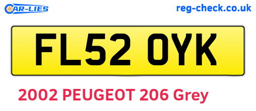FL52OYK are the vehicle registration plates.