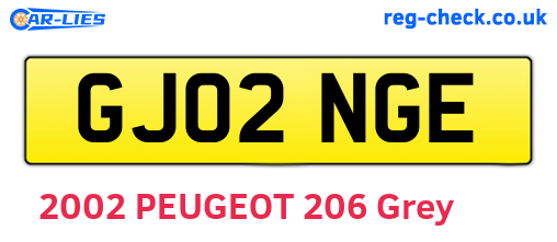 GJ02NGE are the vehicle registration plates.