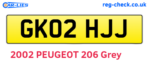 GK02HJJ are the vehicle registration plates.