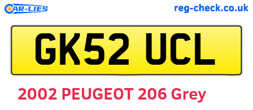 GK52UCL are the vehicle registration plates.