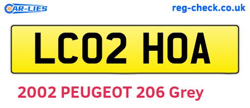 LC02HOA are the vehicle registration plates.