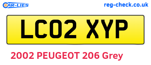 LC02XYP are the vehicle registration plates.