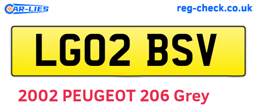 LG02BSV are the vehicle registration plates.