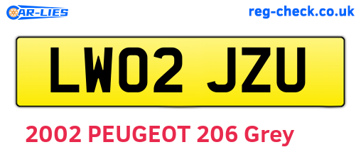 LW02JZU are the vehicle registration plates.
