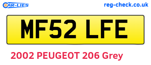 MF52LFE are the vehicle registration plates.