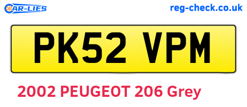 PK52VPM are the vehicle registration plates.