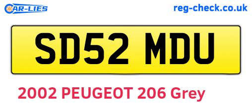 SD52MDU are the vehicle registration plates.