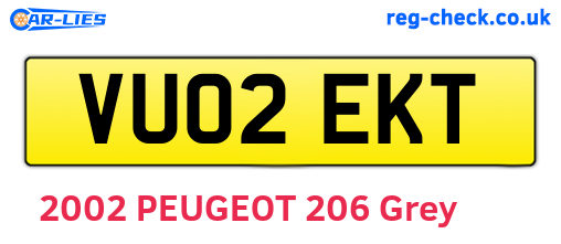 VU02EKT are the vehicle registration plates.