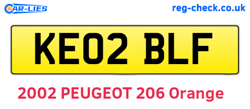 KE02BLF are the vehicle registration plates.