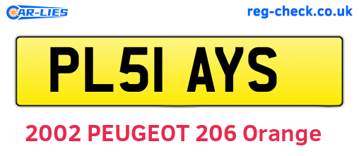 PL51AYS are the vehicle registration plates.