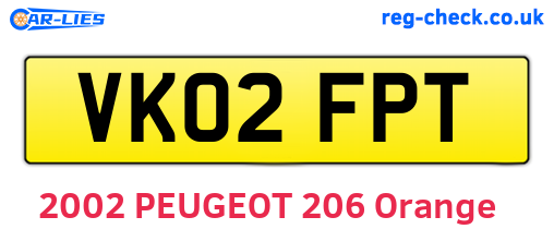 VK02FPT are the vehicle registration plates.