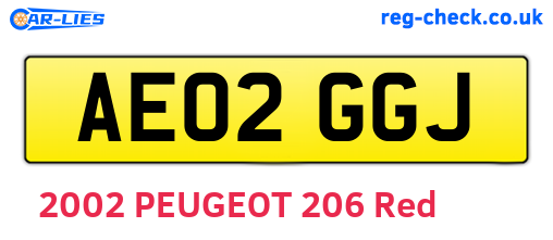 AE02GGJ are the vehicle registration plates.