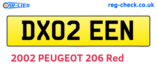 DX02EEN are the vehicle registration plates.