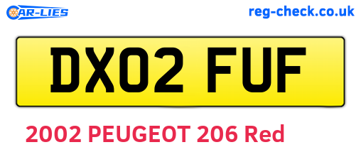 DX02FUF are the vehicle registration plates.