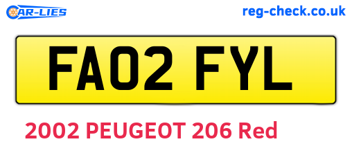 FA02FYL are the vehicle registration plates.