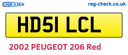 HD51LCL are the vehicle registration plates.