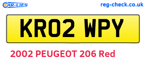 KR02WPY are the vehicle registration plates.