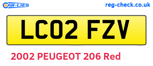LC02FZV are the vehicle registration plates.