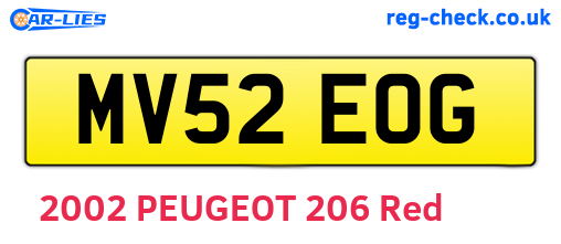 MV52EOG are the vehicle registration plates.