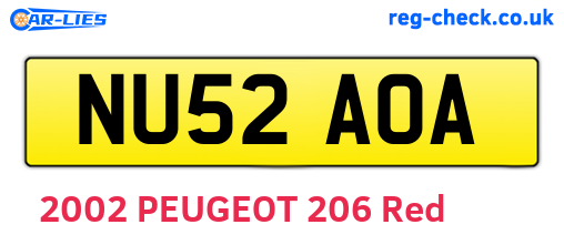 NU52AOA are the vehicle registration plates.