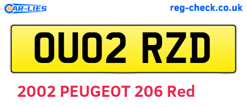 OU02RZD are the vehicle registration plates.