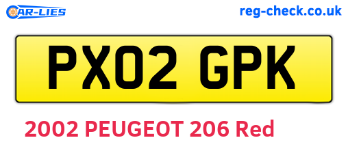 PX02GPK are the vehicle registration plates.