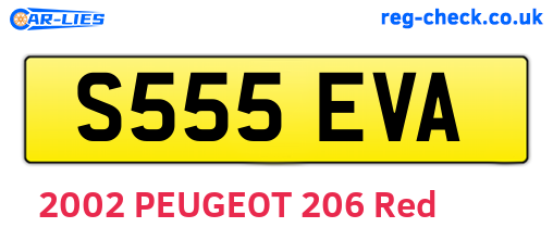 S555EVA are the vehicle registration plates.