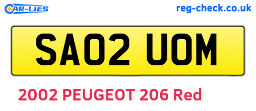 SA02UOM are the vehicle registration plates.