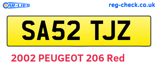 SA52TJZ are the vehicle registration plates.
