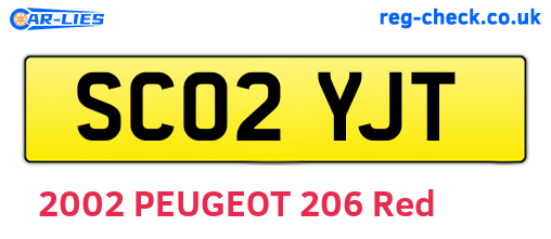 SC02YJT are the vehicle registration plates.