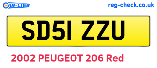 SD51ZZU are the vehicle registration plates.