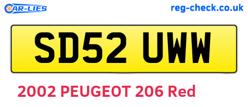SD52UWW are the vehicle registration plates.
