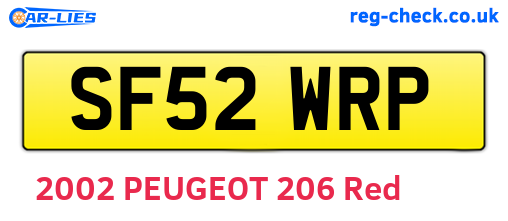 SF52WRP are the vehicle registration plates.