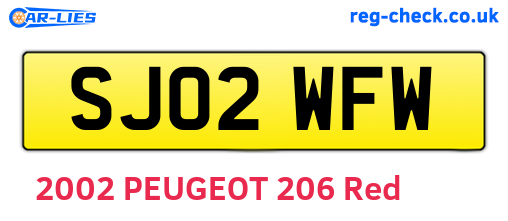 SJ02WFW are the vehicle registration plates.