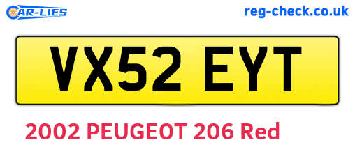 VX52EYT are the vehicle registration plates.