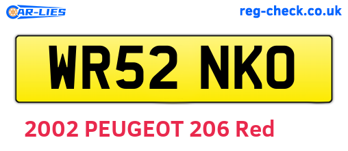WR52NKO are the vehicle registration plates.